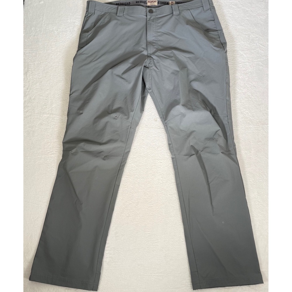 RedHead Mens Performance Trail Pants 44x34 Gray Hiking Cargo Utility Stretch